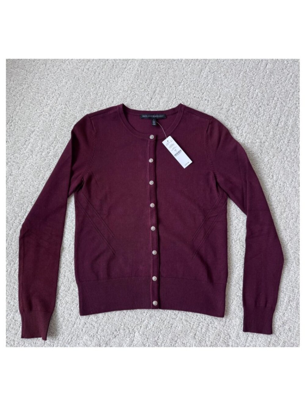 NWT White House Black Market/WHBM Deep Burgundy/Wine Cardigan Small